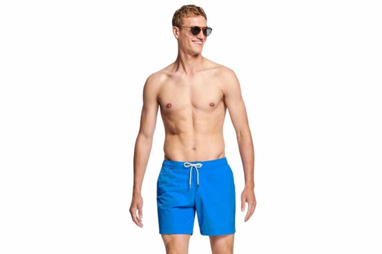 Sustainable Swimwear Mr Marvis Poolside Sustainable Swim Shorts in Blue