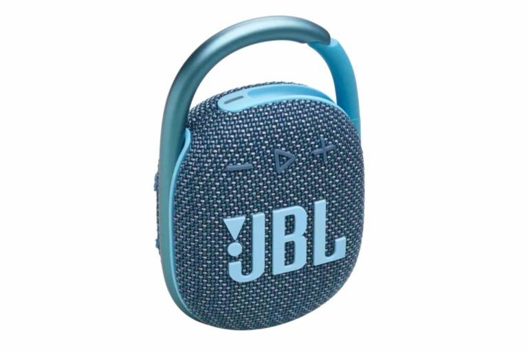 Sustainable Speakers The JBL Go 3 Eco and JBL Clip 4 Eco are made from up to 90% post-consumer recycled plastic