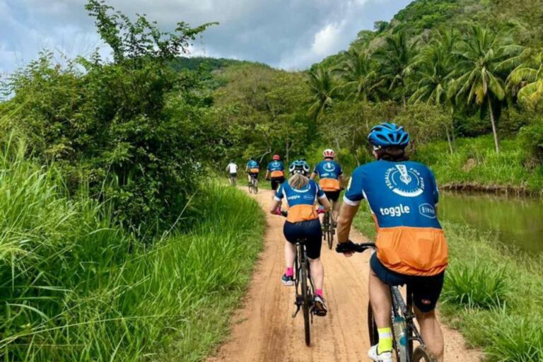 Pedalling for Pubs The Pedalling for Pubs team cycling in Sri Lanka earlier in 2023