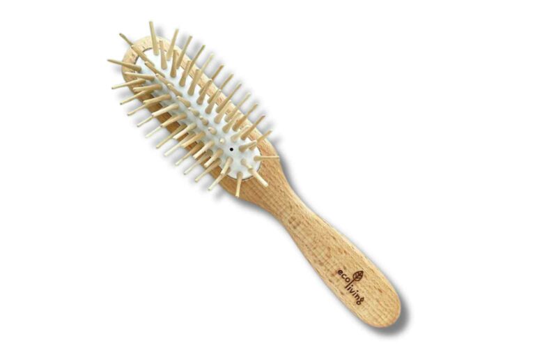 Sustainable Hairbrushes HairyJane Handmade rectangular wooden hairbrush