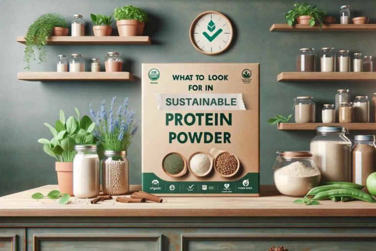 Sustainable Protein Powder - Look for protein powder made from plant based ingredients to lower you footprint