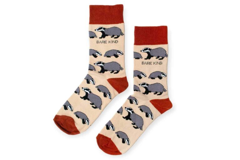 Sustainable Socks Bare Kind's bamboo badger socks are kind to the planet and raise money for a wildlife hospital