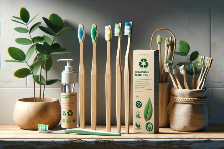 Sustainable Toothbrushes - Look for brushes made from sustainable materials that come in biodegradable packaging
