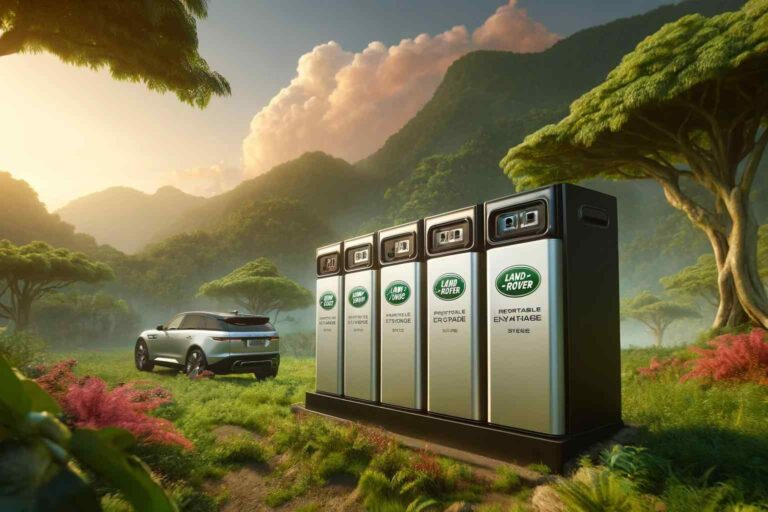 Eco-Friendly Action Jaguar Land Rover is repurposing old EV batteries to create portable energy storage