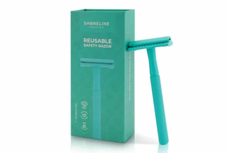 Sustainable Razors - Shoreline's reusable safety razor in teal is a great looking sustainable choice