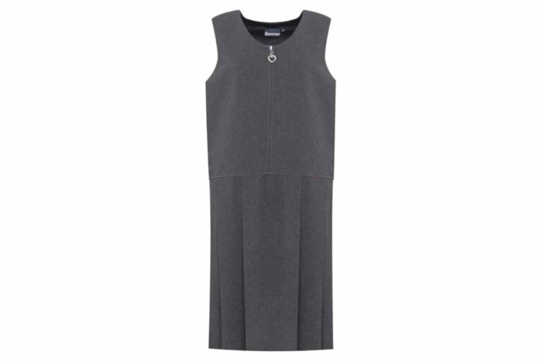 Sustainable School Uniforms - Banner's Lynton pinafore in grey is long lasting and made from eco friendly materials