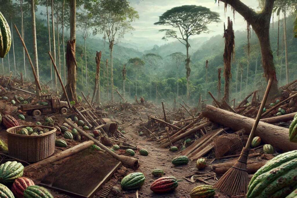 Sustainable Chocolate - Millions of hectares of forest have been removed to make room for cocoa farming, particularly in West Africa