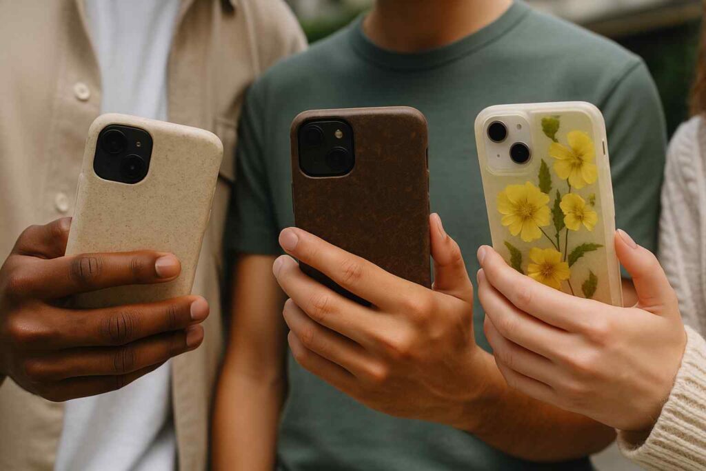 Sustainable Phone Cases Look for cases made from biodegradable and natural materials or ones that can be recycled at end of life