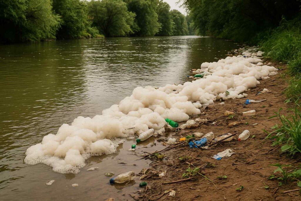 Sustainable Toilet Cleaner The chemicals in traditional toilet cleaner can end up in waterways polluting the environment and harming aquatic life