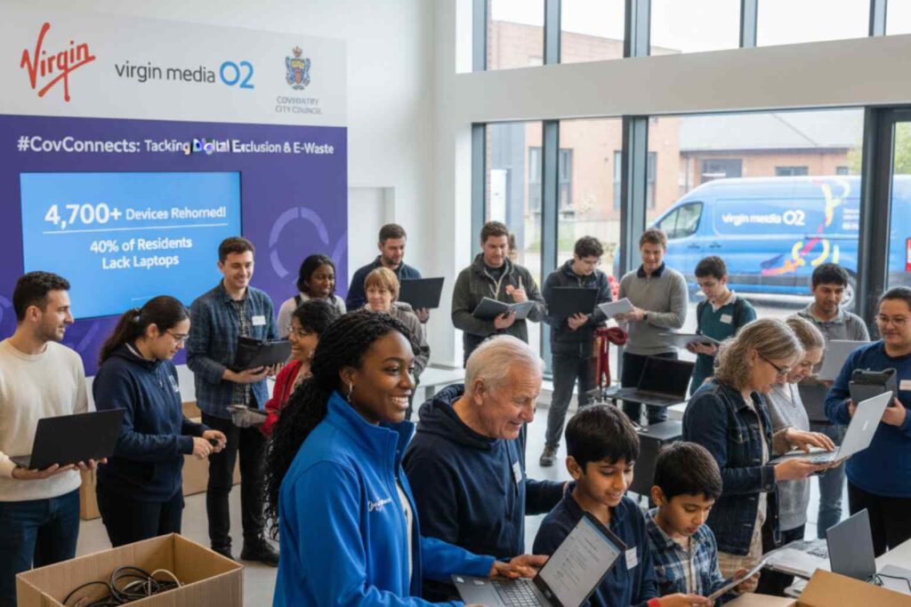 Sustainability News for 13th October - Virgin Media O2 has extended its partnership with Coventry City Council to rehome unused tech devices through the #CovConnects scheme for another 18 months