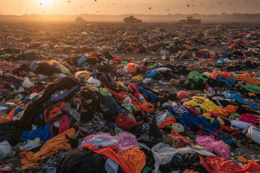 Sustainable Halloween - The waste that comes from single use Halloween costumes is equivalent to 83 million plastic bottles being thrown away