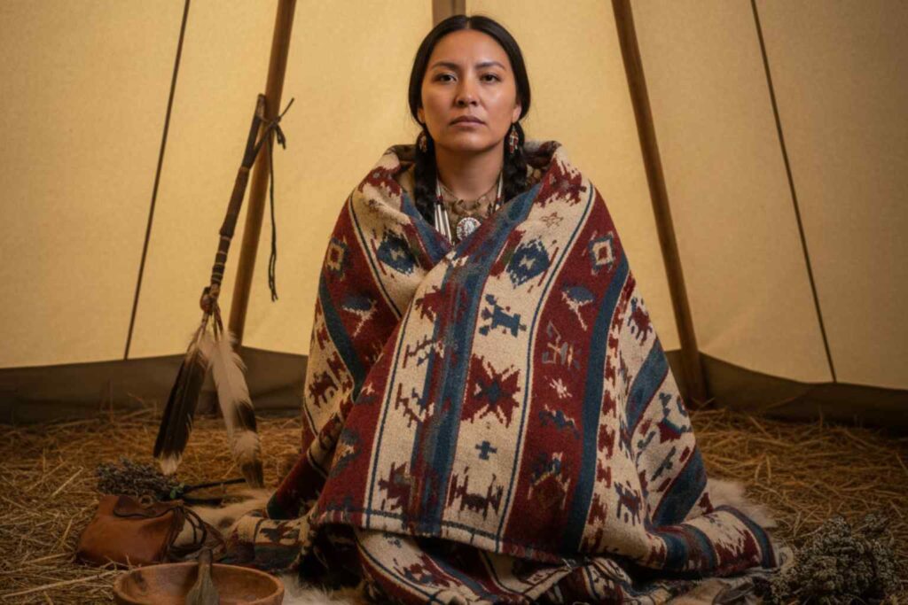 Sustainable Blankets - Indigenous North Americans used blankets made from animal hair and weaved cultural imagery into their creations