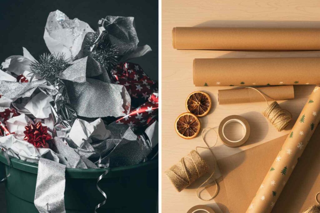 Eco-Friendly Wrapping Paper - Rather than wrapping gifts in landfill destined paper, why not invest in sustainable recycled and recyclable wrapping paper