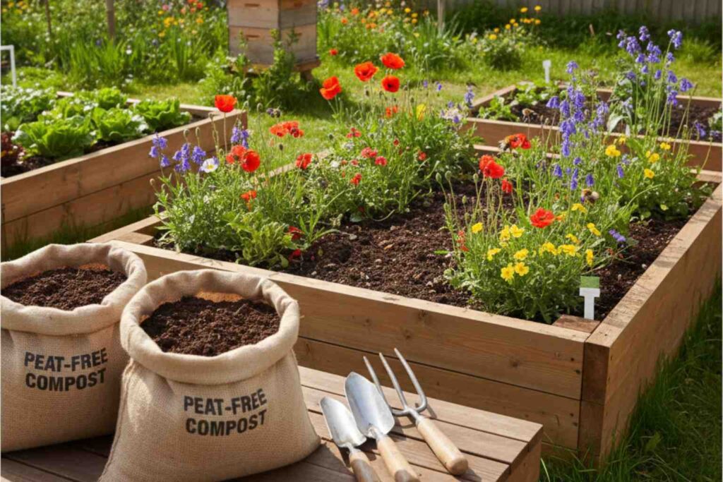Eco-Friendly Gardening - Using peat free compost, sustainably made tools and planting native wild flowers all help make your garden more sustainable