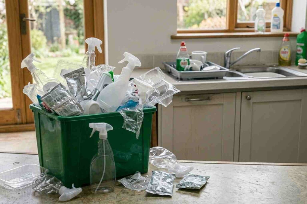 Eco Friendly Spring Cleaning - Less than half of all plastic packaging is recycled in the United kingdom