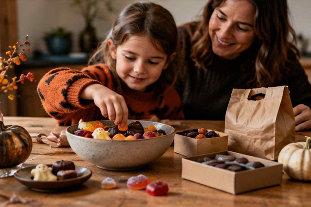 Sustainable Halloween Sweets - Compostable or paper packaging and fairtrade or Rainforest Alliance labelling all helps reduce the impact of your Halloween sweets