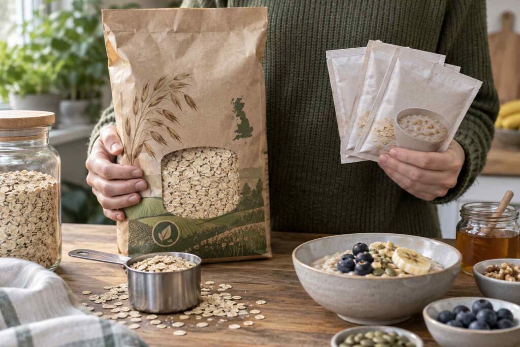Sustainable Porridge - Farming practices, packaging, milk type and toppings can all increase the environmental impact of this family favourite